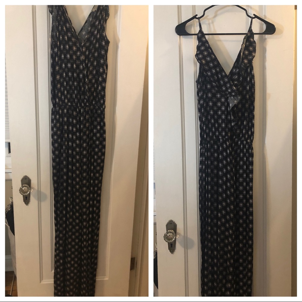 tank full length faux wrap jumpsuit
